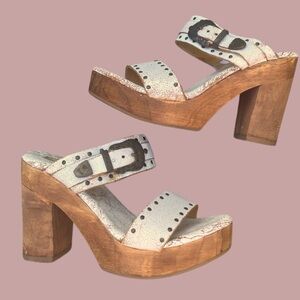 White Leather Platform Sandal